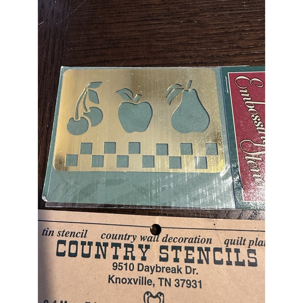 New Lot Of 5 Country Stencils Tin Quilt Plates VTG Folk Art Farmhouse Ivy Fruit - Picture 7 of 8